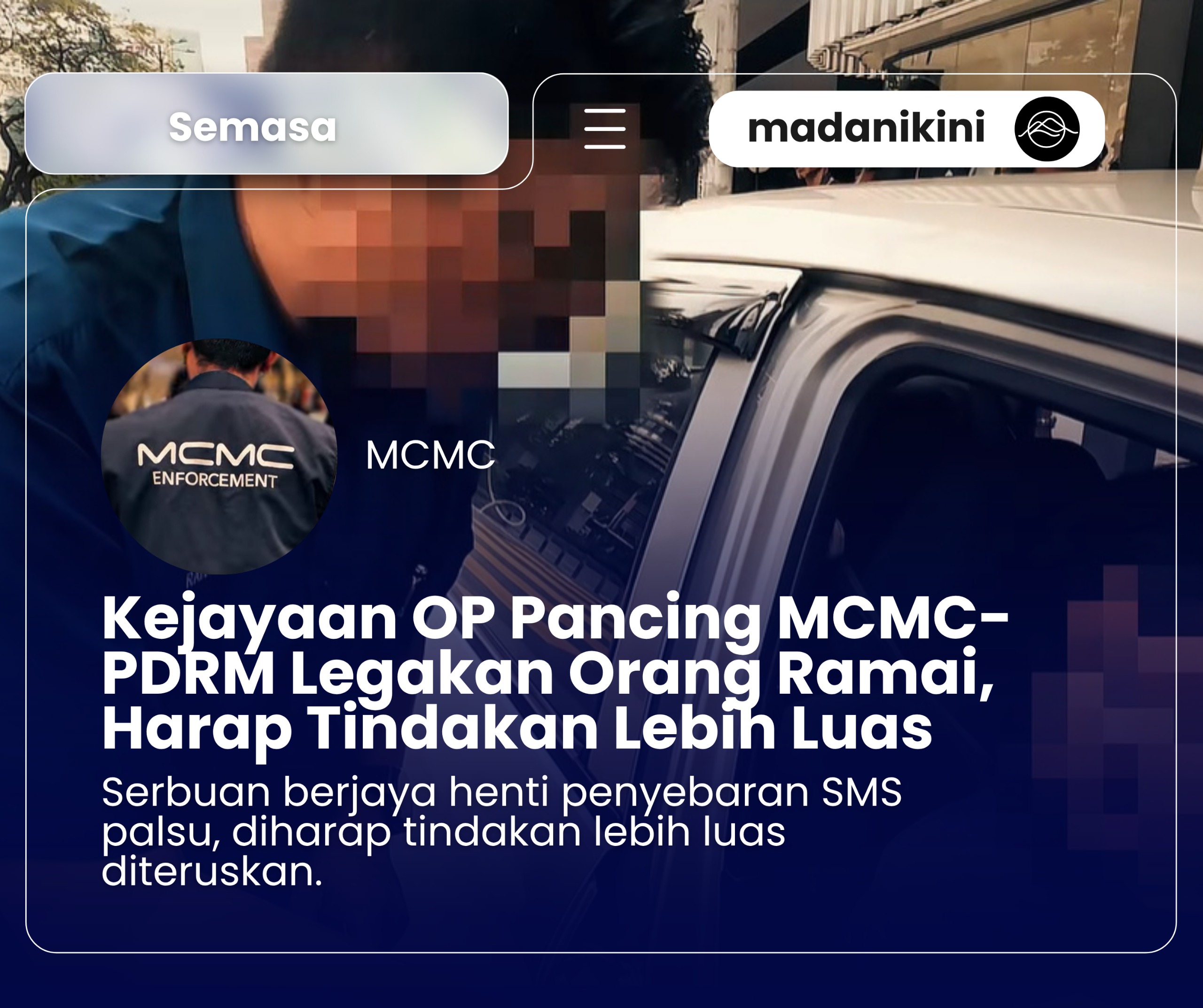 Kejayaan Op Pancing MCMC-PDRM legakan orang ramai, harap tindakan lebih luas
