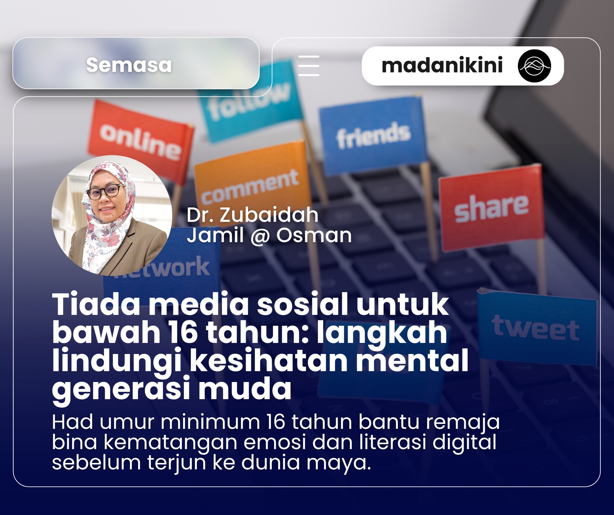 Tiada media sosial untuk bawah 16 tahun, langkah pastikan perkembangan mental generasi muda berkembang sihat.